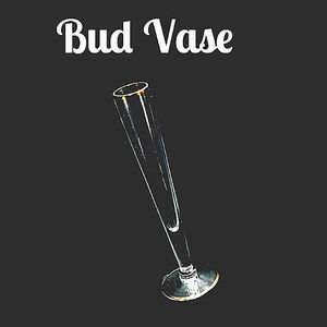 💥 $5 with a minimum $10 Purchase. Clear Bud Vase w/ Gold Gilt Trim. 7.5"